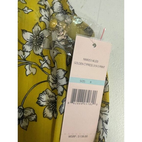 NANETTE LEPORE Gold smocked floral print Dress 8 - Picture 6 of 9